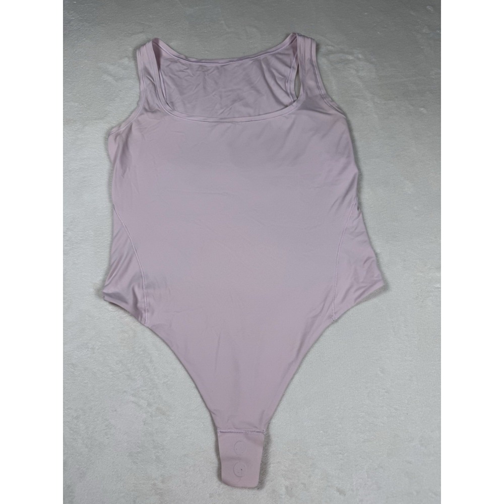 Lululemon Wundermost Ultra Soft Nulu Square Neck Bodysuit Pink Women's Medium